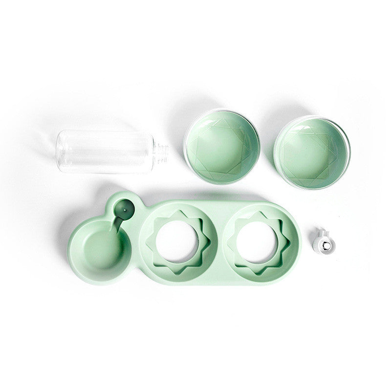Raised Pet Feeder with Water Fountain