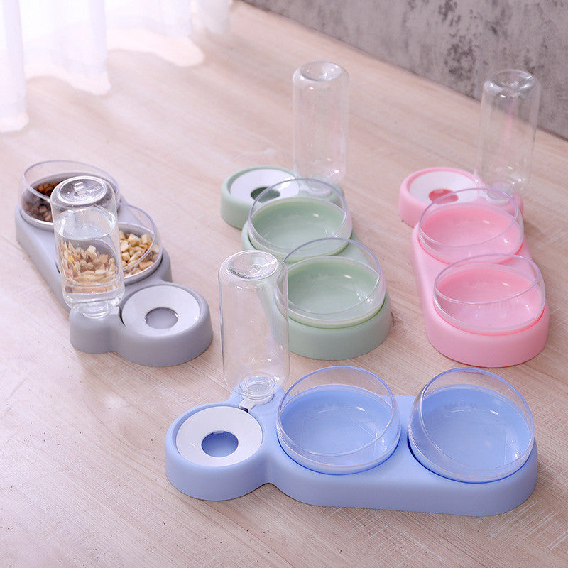 Raised Pet Feeder with Water Fountain