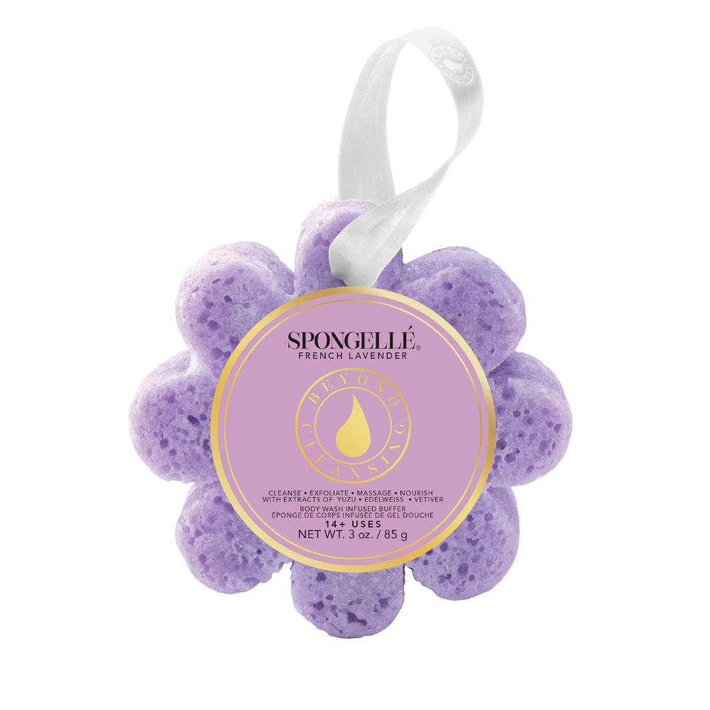 Spongellé Wild Flower Bath Sponge, French Lavender | Body Wash Buffer