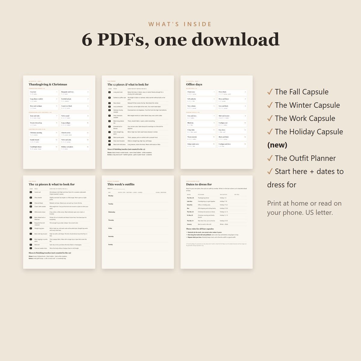 The Capsule Wardrobe Kit: 4 Style Guides + Outfit Planner for Women 40+ (Fall, Winter, Work, Holiday)