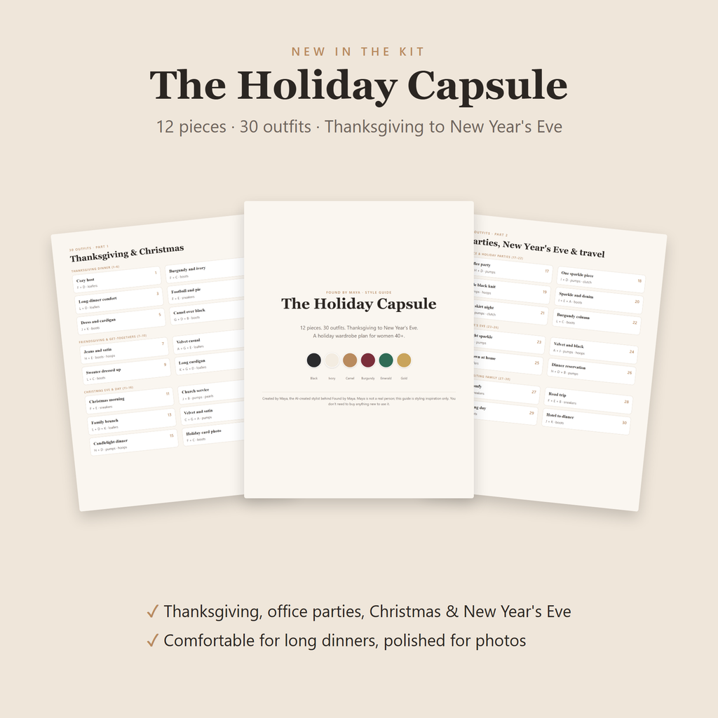 The Capsule Wardrobe Kit: 4 Style Guides + Outfit Planner for Women 40+ (Fall, Winter, Work, Holiday)