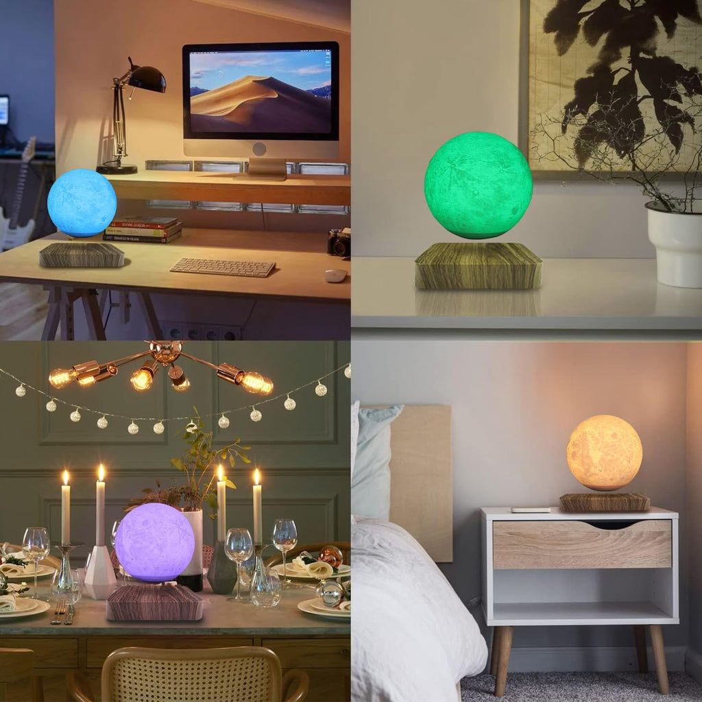 Levitating Moon Lamp, Magnetic Floating Moon Night Light with 16 Color Modes and Remote Control, Home Office Desk Decor, Birthday Holiday Gifts for Women Men Boys Girls