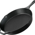 12-In Pre-Seasoned Cast Iron Frying Pan - Heavy-Duty Cookware, Multipurpose Indoor Kitchen Skillet Works Best with Oil