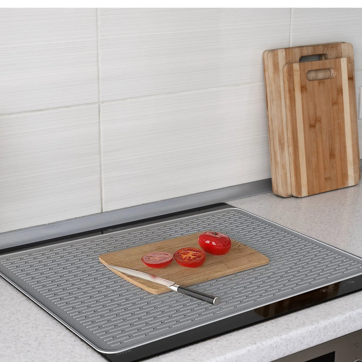 1Pc 27.95X19.69In Electric Stove Cover Silicone Stove Mat Glass Stove Top Protector 464 Fahrenheit Heat Resistant Dishwasher Safe Waterproof