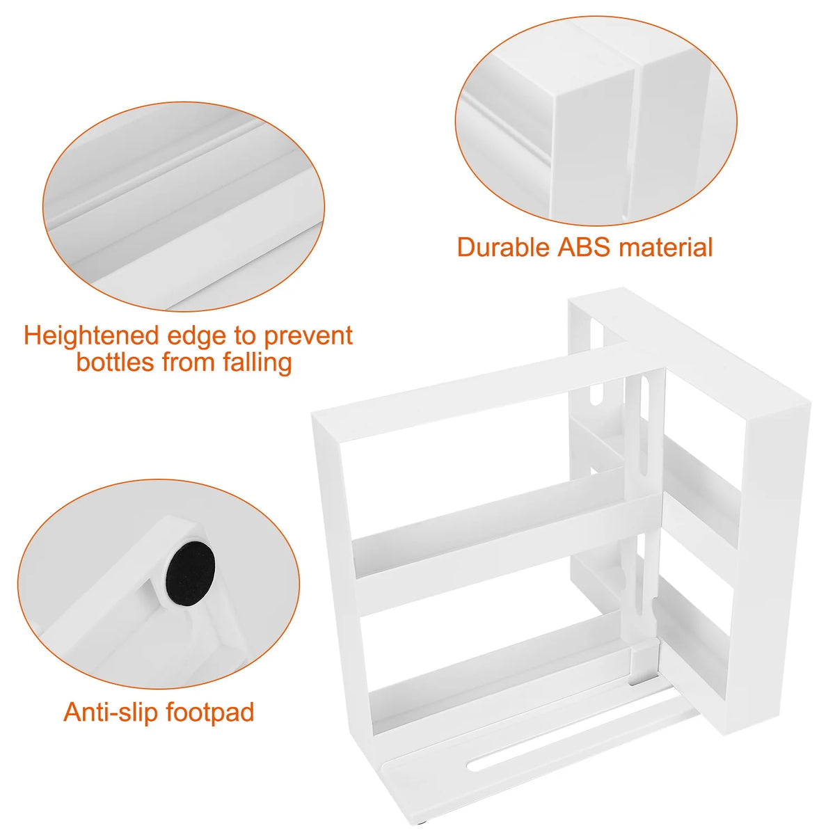 1Pc Swivel Cabinet Organizer Revolving Kitchen Rack Spice Organizer for Cabinet Condiment Holder Shelf