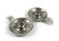 Silver Leaf Taper Candle Holders - Set of 2