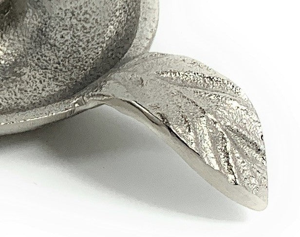Silver Leaf Taper Candle Holders - Set of 2