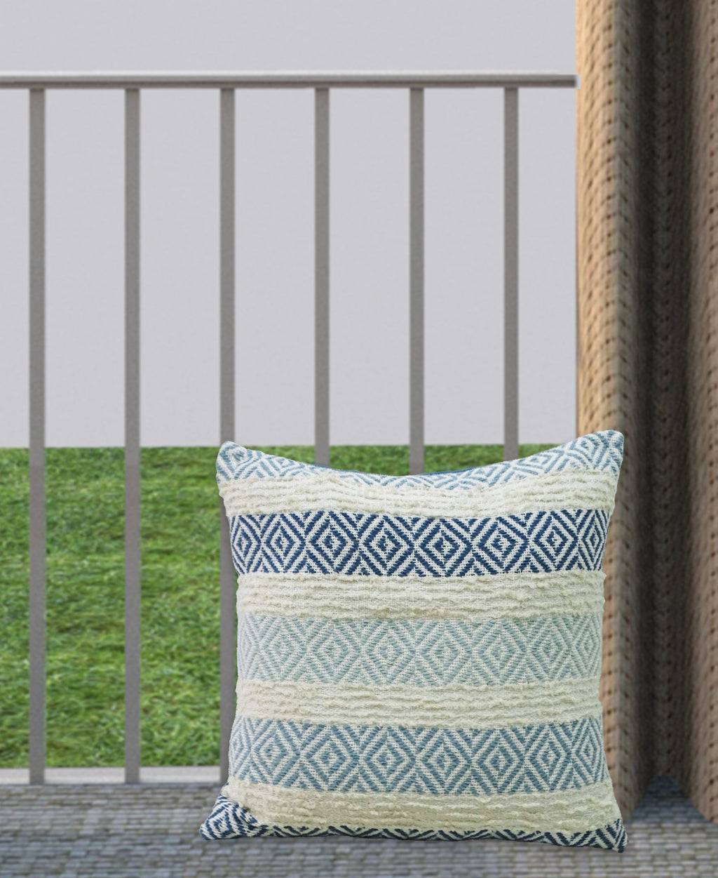 Handwoven Cotton Stripe Throw Pillow - 20 × 20 in, Insert Included