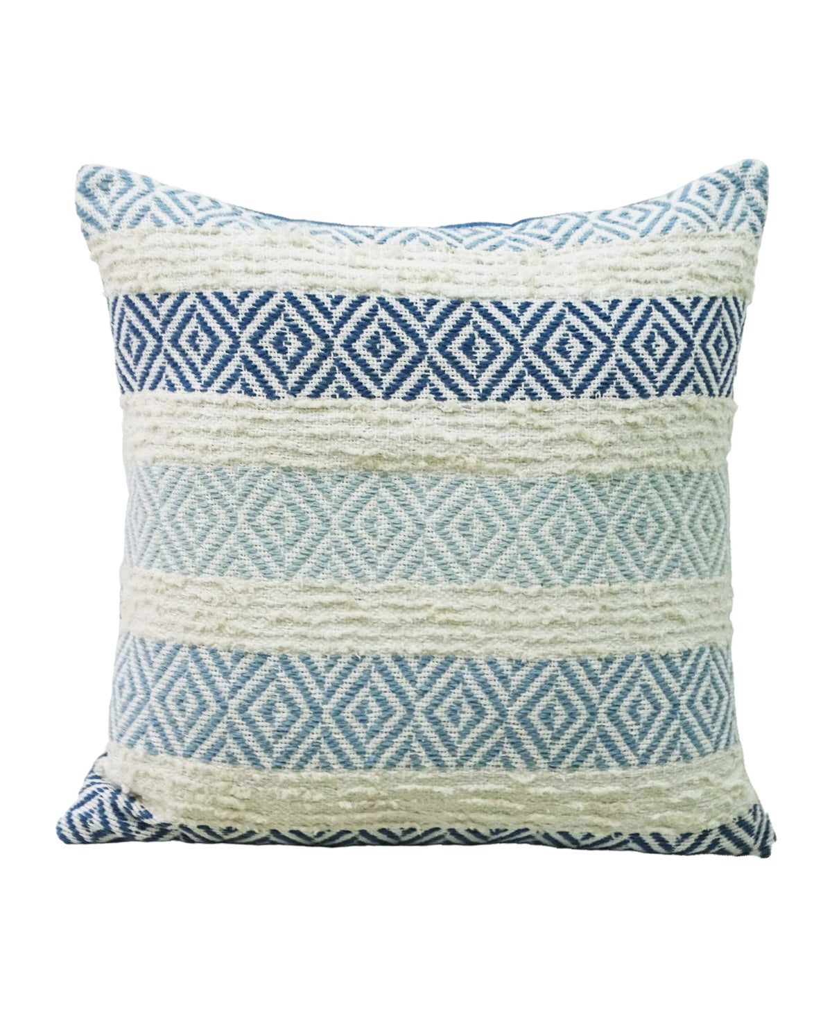 Handwoven Cotton Stripe Throw Pillow - 20 × 20 in, Insert Included