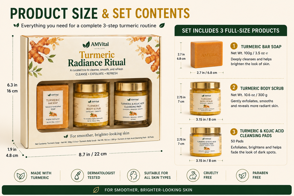 AMVital Turmeric Radiance Ritual 3-Piece Skincare Gift Set
