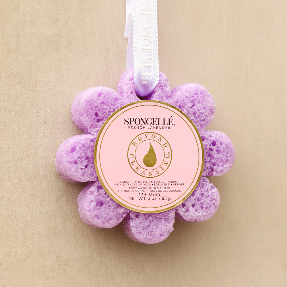 Spongellé Wild Flower Bath Sponge, French Lavender | Body Wash Buffer