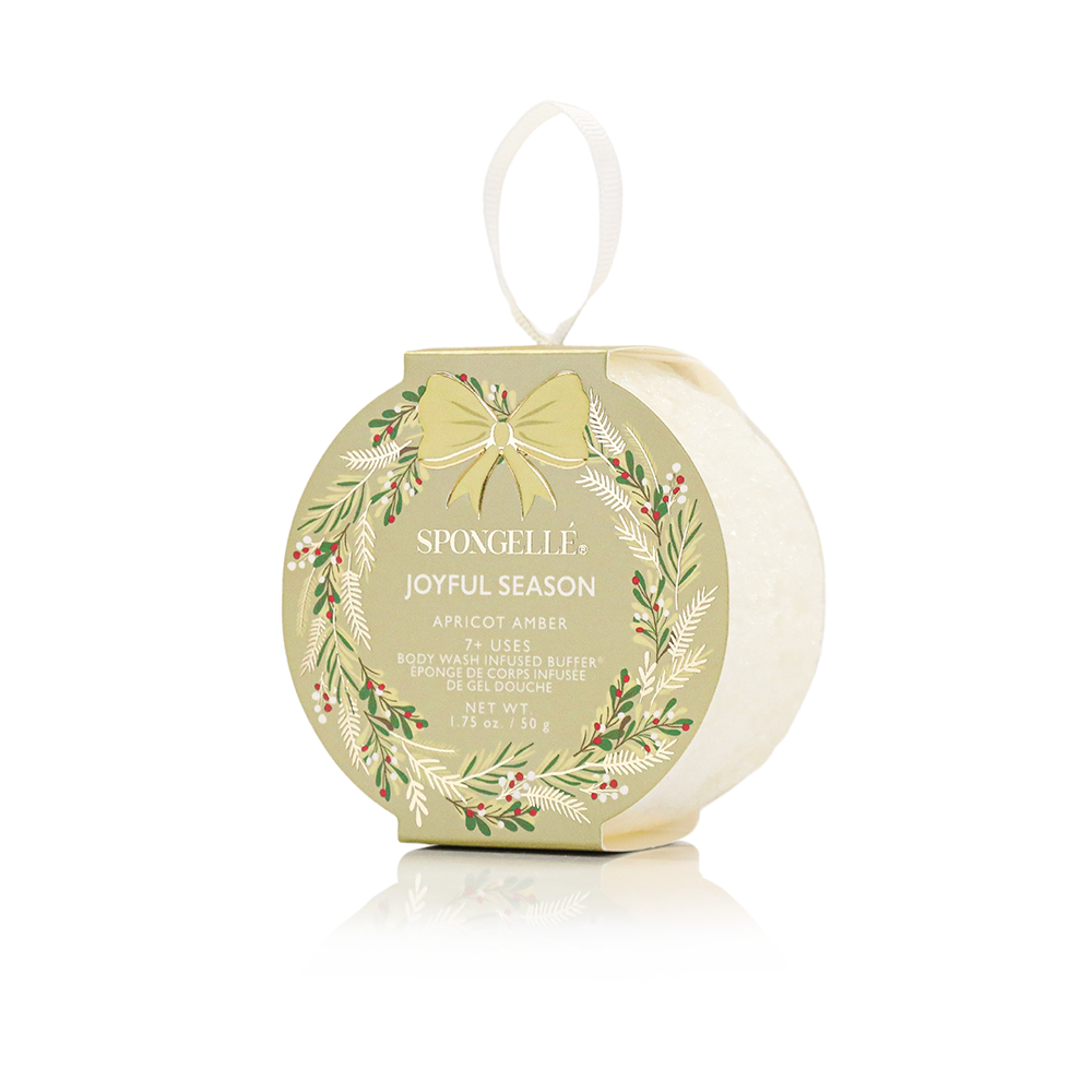 Spongellé Joyful Season Holiday Body Wash Buffer, Apricot Amber