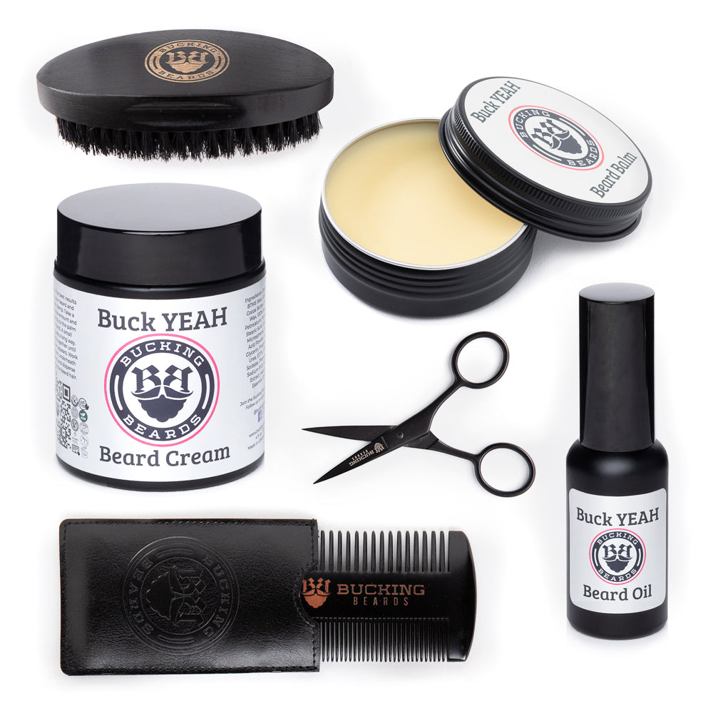 Men's Beard Grooming Kit Gift Set: Beard Balm, Cream, Oil & Tools by EpiLynx