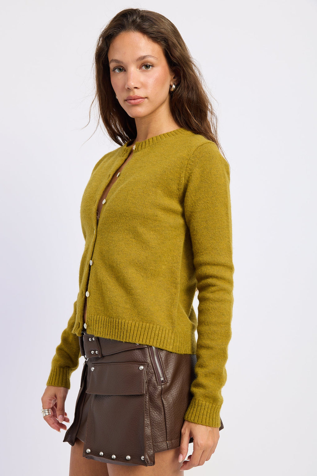 Evora Button-Up Cardigan - Moss