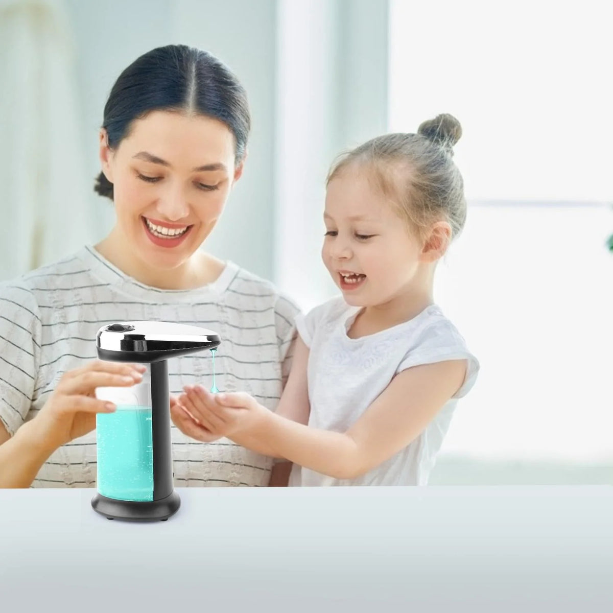 1Pc Automatic Soap Dispenser 400ML 16.9OZ Anti-Slip Sensor Refillable Hand Gel Desktop Dispenser 2 Drop Volume Adjustment