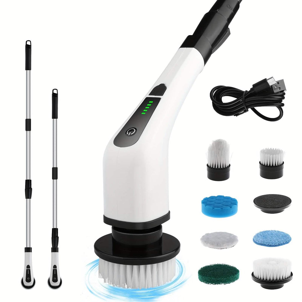 Cordless Electric Spin Scrubber with 8 Brush Heads