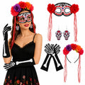 Catrina Dia De Muertos Costume Accessories Day of the Dead Costume for Women Mexican Tradition Halloween Costume Ideas for Dia De Los Muertos Celebrations Cosplay Halloween Party