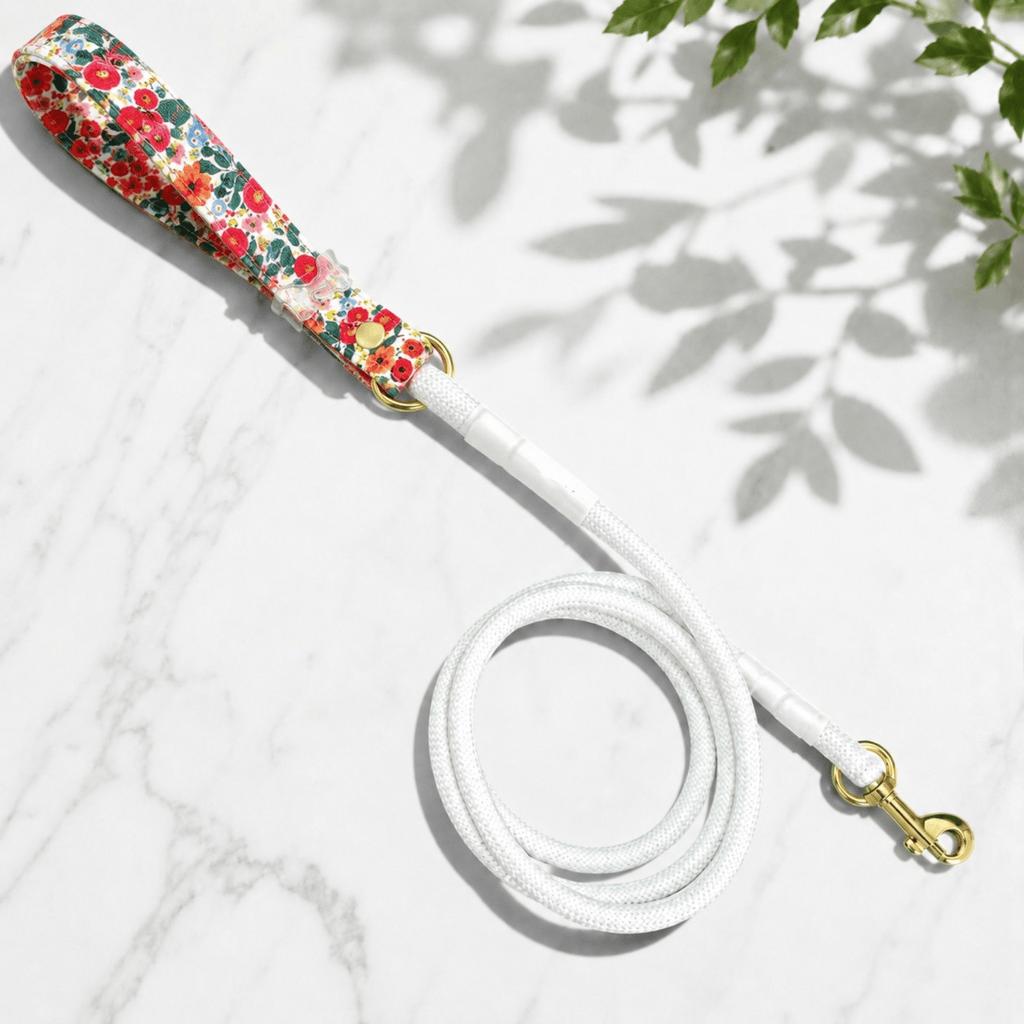 Classic Rope Dog Leash with Patterned Handle