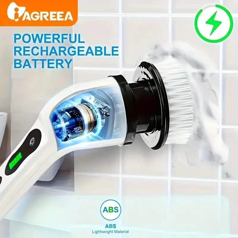 Cordless Electric Spin Scrubber with 8 Brush Heads