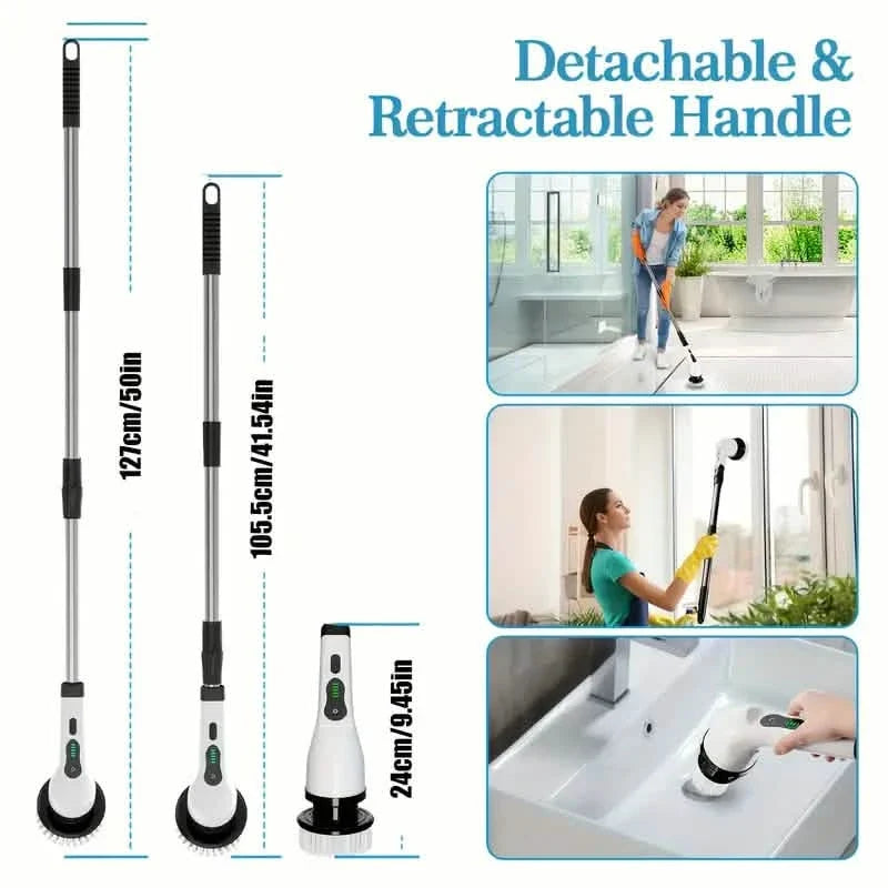 Cordless Electric Spin Scrubber with 8 Brush Heads