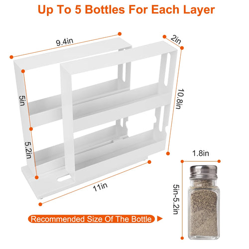 1Pc Swivel Cabinet Organizer Revolving Kitchen Rack Spice Organizer for Cabinet Condiment Holder Shelf