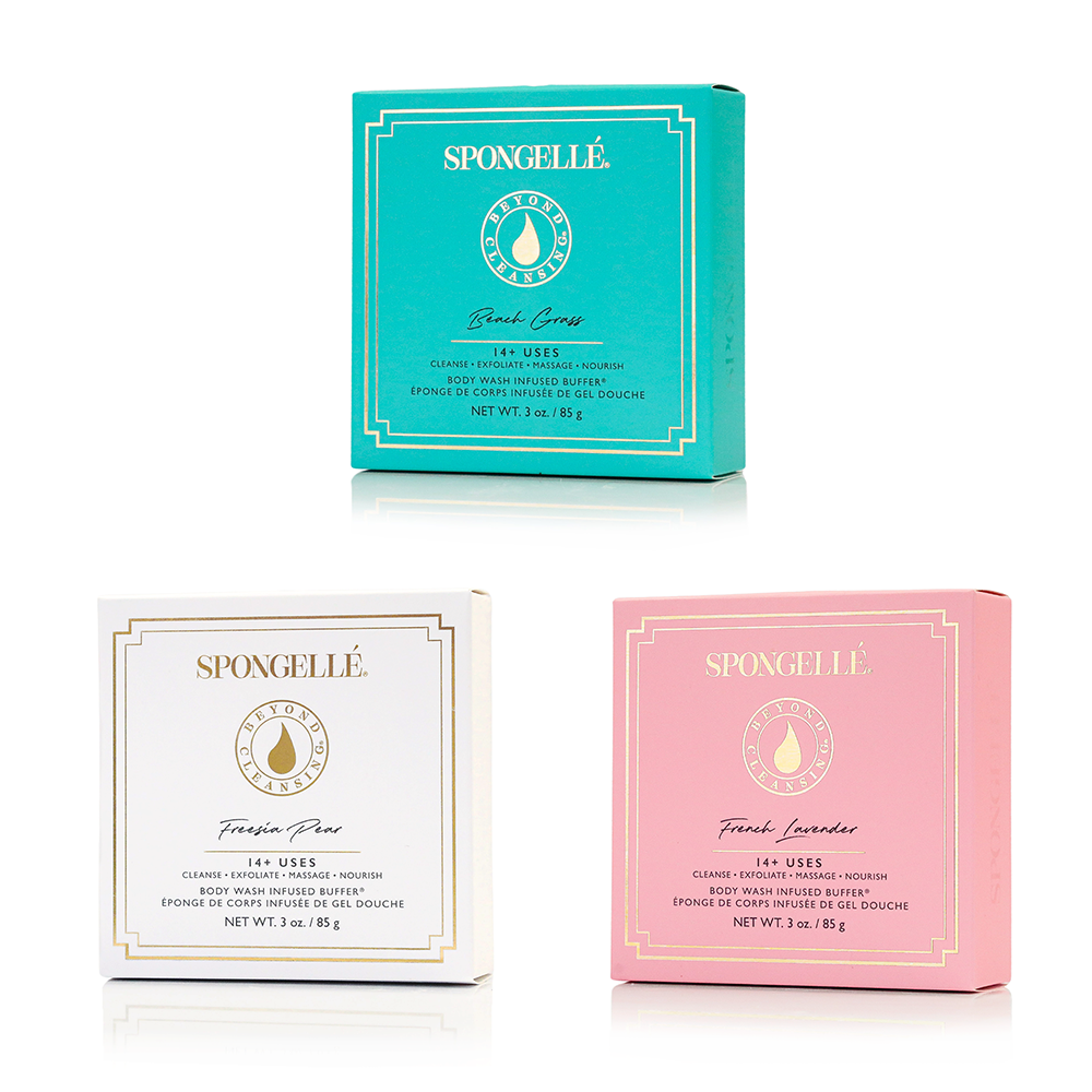 Spongellé Fresh Boxed Flower Gift Set | 3 Body Wash Buffers