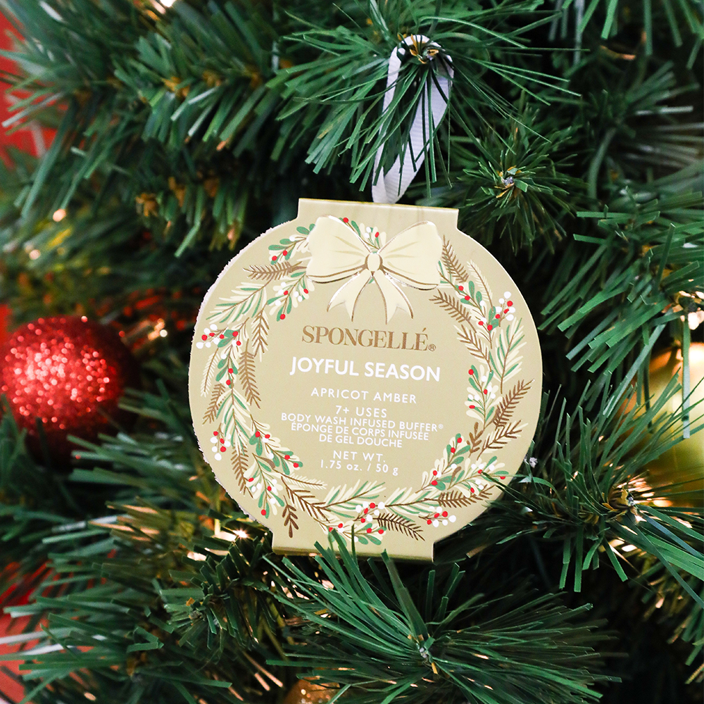 Spongellé Joyful Season Holiday Body Wash Buffer, Apricot Amber